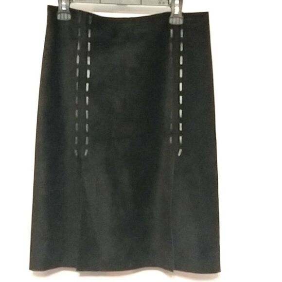 kenneth Cole new york Black 100% Suede Skirt - Picture 1 of 5